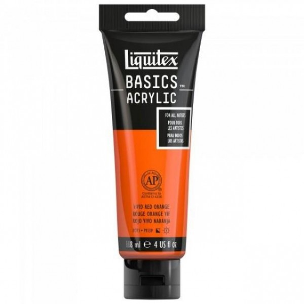 Liquitex Basics 118ml Acrylic 620 Vivid Red Orange