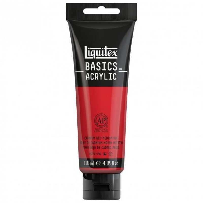 Liquitex Basics 118ml Acrylic 151 Cadmium Red Medium Hue Liquitex Basics 118ml Acrylic 151 Cadmium Red Medium Hue
