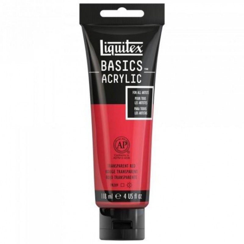 Liquitex Basics 118ml Acrylic 047 Transparent Red Liquitex Basics 118ml Acrylic 047 Transparent Red