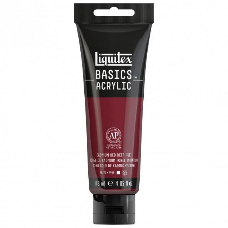 Liquitex Basics 118ml Acrylic 311 Cadmium Red Deep Hue Liquitex Basics 118ml Acrylic 311 Cadmium Red Deep Hue