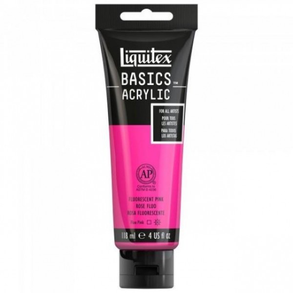 Liquitex Basics 118ml Acrylic 987 Fluorescent Pink Liquitex Basics 118ml Acrylic 987 Fluorescent Pink