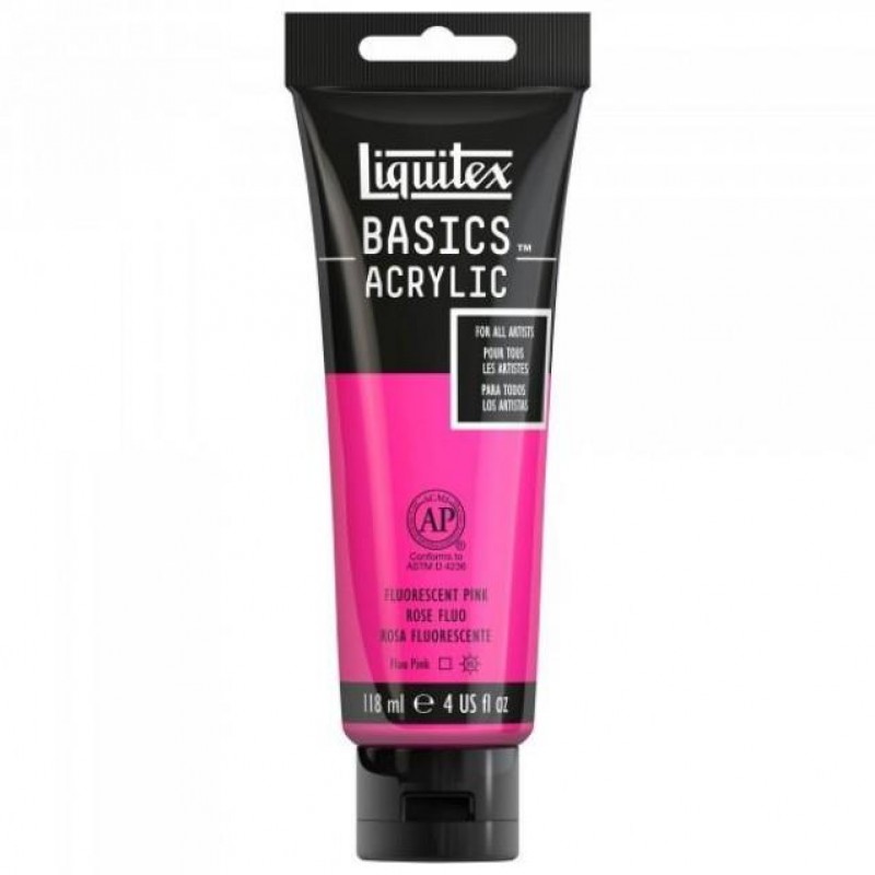 Liquitex Basics 118ml Acrylic 987 Fluorescent Pink Liquitex Basics 118ml Acrylic 987 Fluorescent Pink