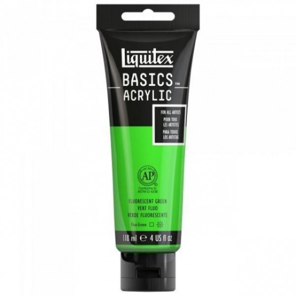 Liquitex Basics 118ml Acrylic 985 Fluorescent Green Liquitex Basics 118ml Acrylic 985 Fluorescent Green