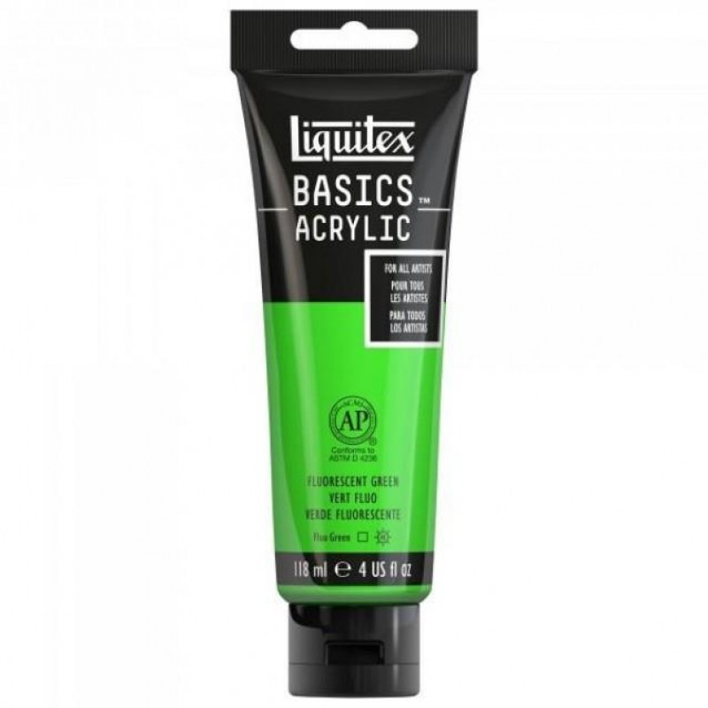Liquitex Basics 118ml Acrylic 985 Fluorescent Green Liquitex Basics 118ml Acrylic 985 Fluorescent Green