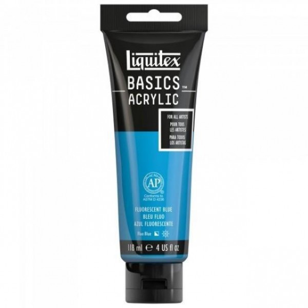 Liquitex Basics 118ml Acrylic 984 Fluorescent Blue Liquitex Basics 118ml Acrylic 984 Fluorescent Blue