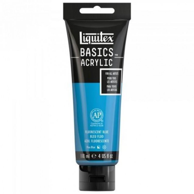 Liquitex Basics 118ml Acrylic 984 Fluorescent Blue Liquitex Basics 118ml Acrylic 984 Fluorescent Blue