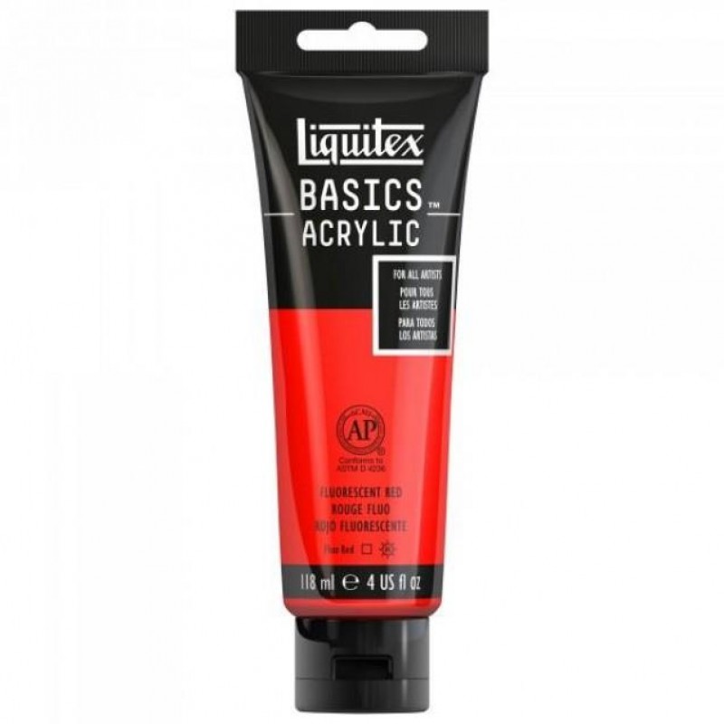 Liquitex Basics 118ml Acrylic 983 Fluorescent Red Liquitex Basics 118ml Acrylic 983 Fluorescent Red