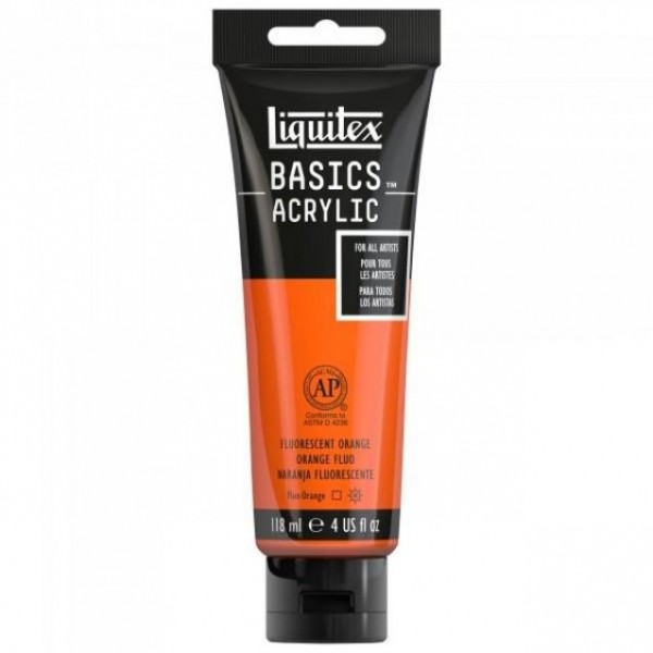Liquitex Basics 118ml Acrylic 982 Fluorescent Orange Liquitex Basics 118ml Acrylic 982 Fluorescent Orange