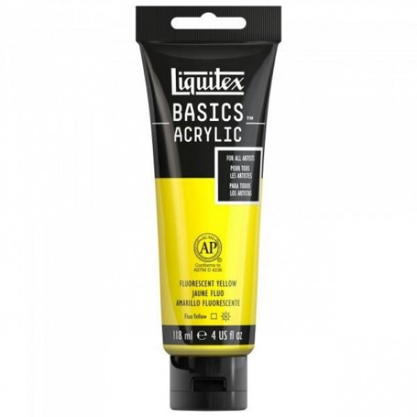 Liquitex Basics 118ml Acrylic 981 Fluorescent Yellow Liquitex Basics 118ml Acrylic 981 Fluorescent Yellow