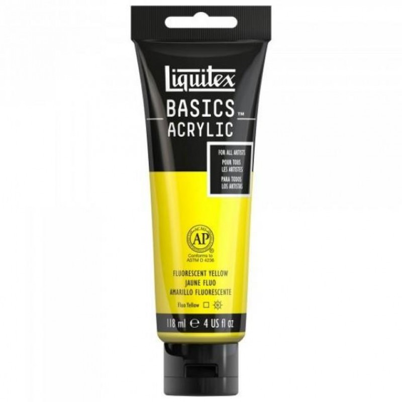Liquitex Basics 118ml Acrylic 981 Fluorescent Yellow Liquitex Basics 118ml Acrylic 981 Fluorescent Yellow