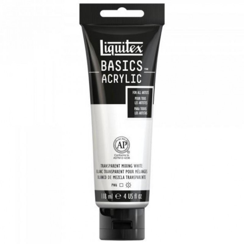 Liquitex Basics 118ml Acrylic 430 Transparent Mixing White Liquitex Basics 118ml Acrylic 430 Transparent Mixing White