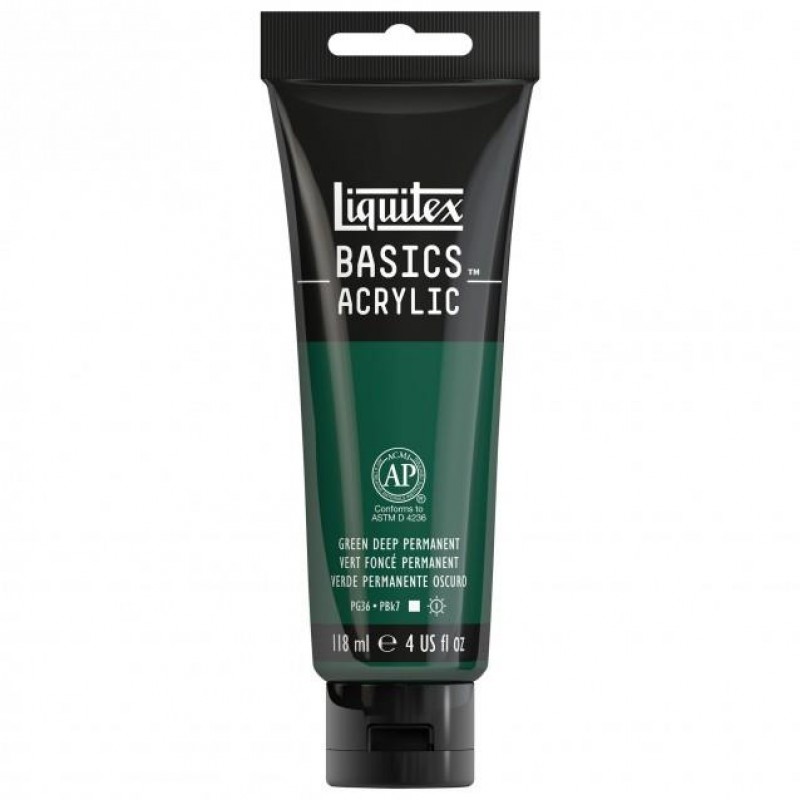 Liquitex Basics 118ml Acrylic 350 Green Deep Permanent Liquitex Basics 118ml Acrylic 350 Green Deep Permanent