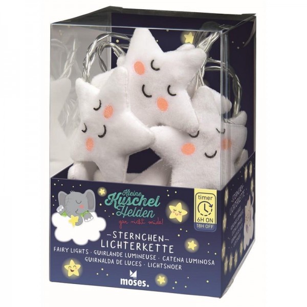 10 βελούδινα αστέρια με LED φωτάκια 160cm 10 βελούδινα αστέρια με LED φωτάκια 160cm