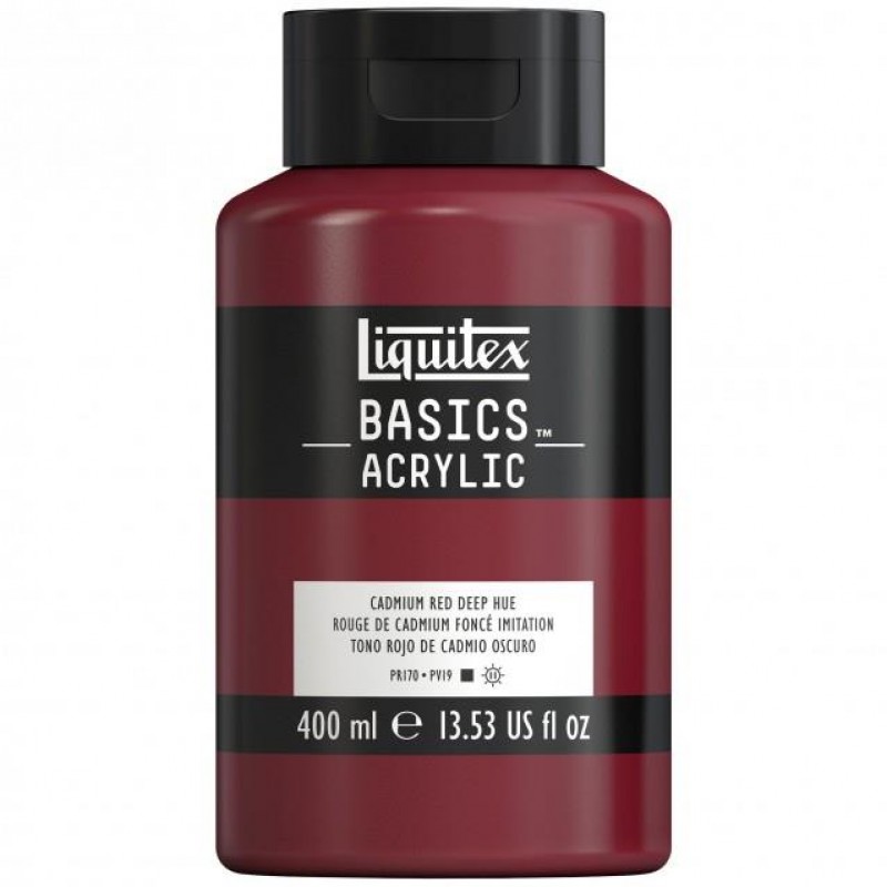 Liquitex Basics 400ml Acrylic 311 Cadmium Red Deep Hue Liquitex Basics 400ml Acrylic 311 Cadmium Red Deep Hue