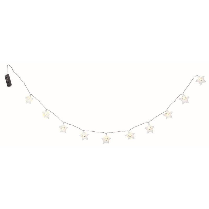 10 βελούδινα αστέρια με LED φωτάκια 160cm