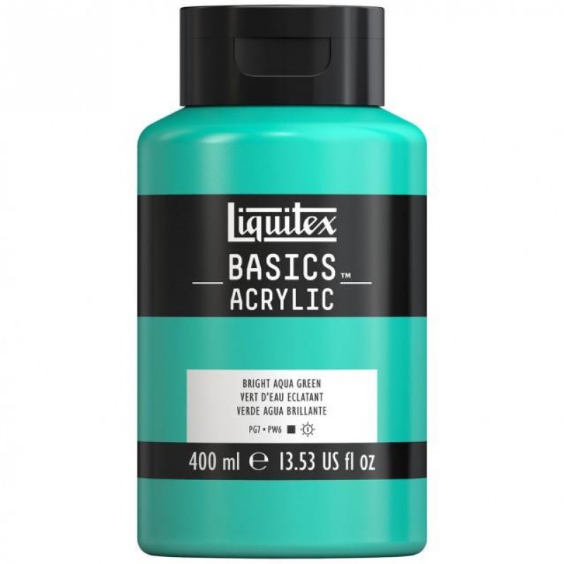 Liquitex Basics 400ml Acrylic 660 Bright Aqua Green Liquitex Basics 400ml Acrylic 660 Bright Aqua Green
