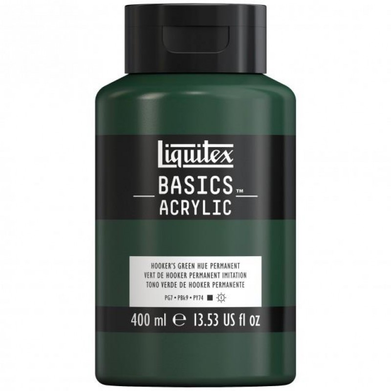 Liquitex Basics 400ml Acrylic 224 Hooker’s Green Hue Permanent Liquitex Basics 400ml Acrylic 224 Hooker’s Green Hue Permanent