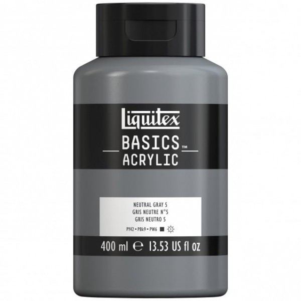 Liquitex Basics 400ml Acrylic 599 Neutral Gray 5 Liquitex Basics 400ml Acrylic 599 Neutral Gray 5