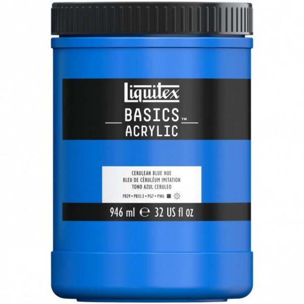 Liquitex Basics 946ml Acrylic 470 Cerulean Blue Hue Liquitex Basics 946ml Acrylic 470 Cerulean Blue Hue
