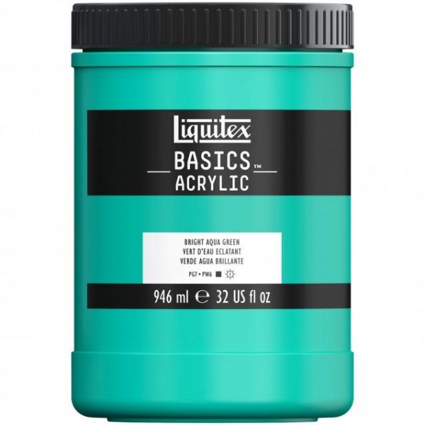 Liquitex Basics 946ml Acrylic 660 Bright Aqua Green Liquitex Basics 946ml Acrylic 660 Bright Aqua Green