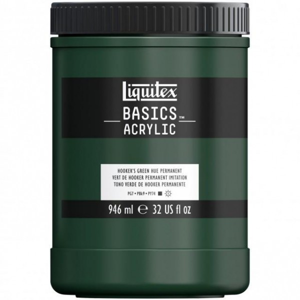 Liquitex Basics 946ml Acrylic 224 Hooker’s Green Hue Permanent Liquitex Basics 946ml Acrylic 224 Hooker’s Green Hue Permanent