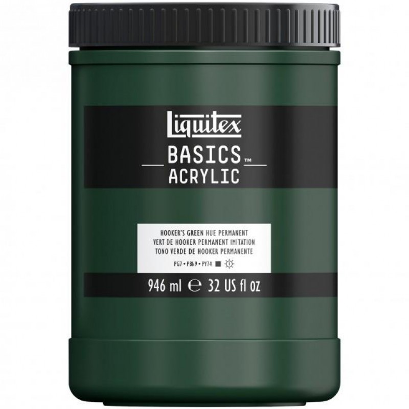 Liquitex Basics 946ml Acrylic 224 Hooker’s Green Hue Permanent Liquitex Basics 946ml Acrylic 224 Hooker’s Green Hue Permanent
