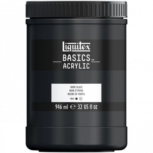 Liquitex Basics 946ml Acrylic 244 Ivory Black Liquitex Basics 946ml Acrylic 244 Ivory Black