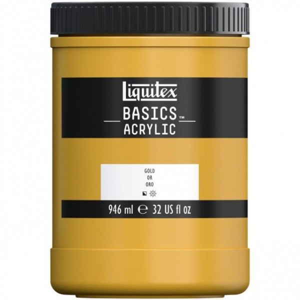 Liquitex Basics 946ml Acrylic 051 Bright Gold Liquitex Basics 946ml Acrylic 051 Bright Gold