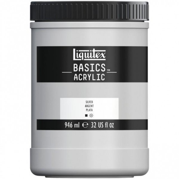 Liquitex Basics 946ml Acrylic 052 Silver Liquitex Basics 946ml Acrylic 052 Silver