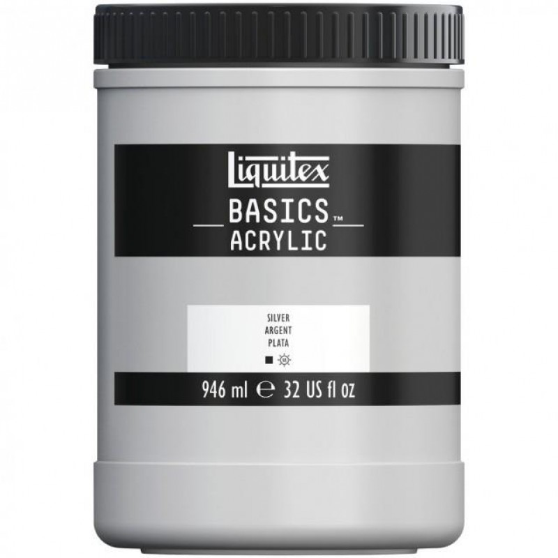 Liquitex Basics 946ml Acrylic 052 Silver Liquitex Basics 946ml Acrylic 052 Silver