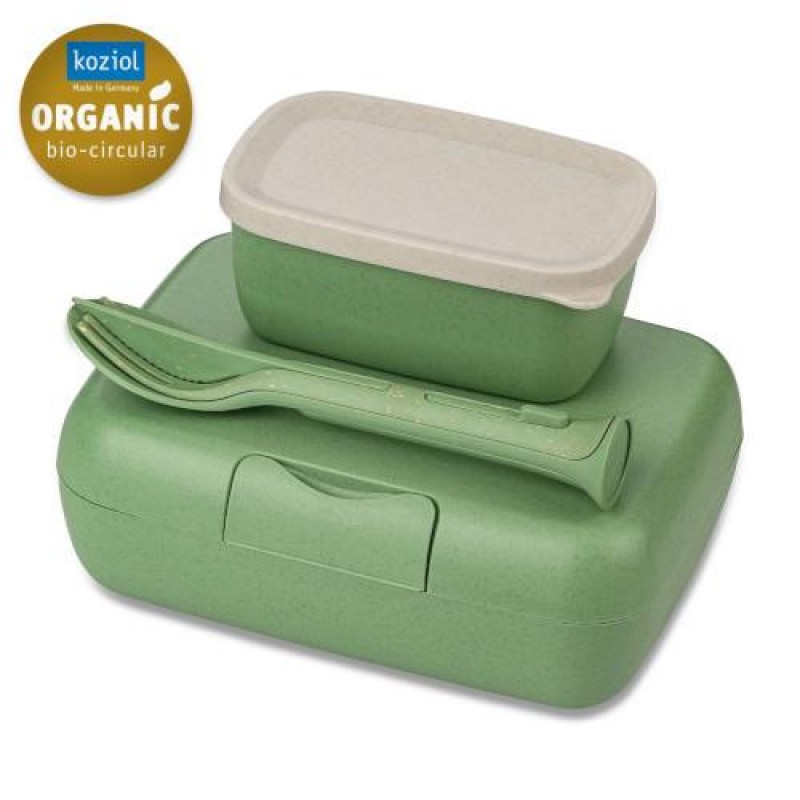 Candy Ready Lunch Box-Set + Cutlery-Set Leaf Green