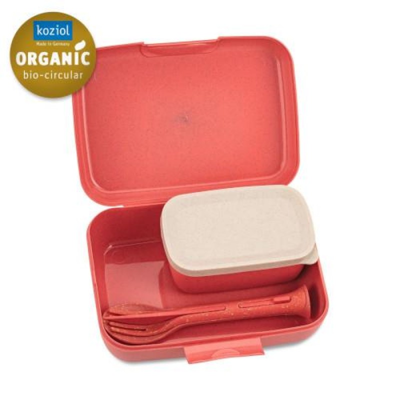 Candy Ready Lunch Box-Set + Cutlery-Set Coral