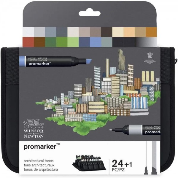 Winsor n Newton 24 Μαρκαδόροι Promarker Architecture σε Κασετίνα Winsor n Newton 24 Μαρκαδόροι Promarker Architecture σε Κασετίνα