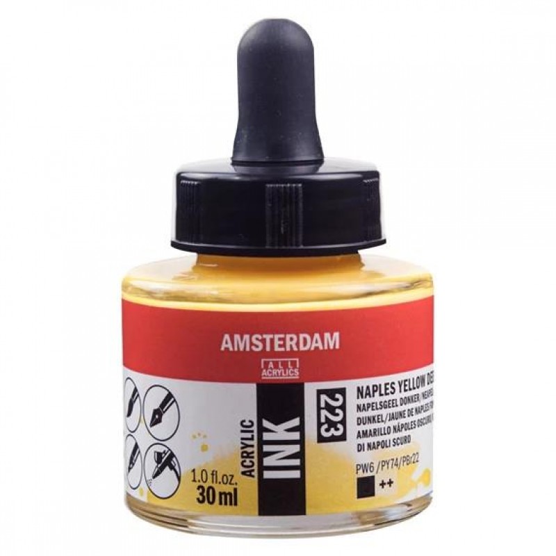 Amsterdam Acrylic Ink 30ml 223 Napples Yellow Deep