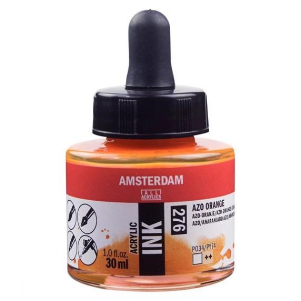 Amsterdam Acrylic Ink 30ml 276 Azo Orange Amsterdam Acrylic Ink 30ml 276 Azo Orange
