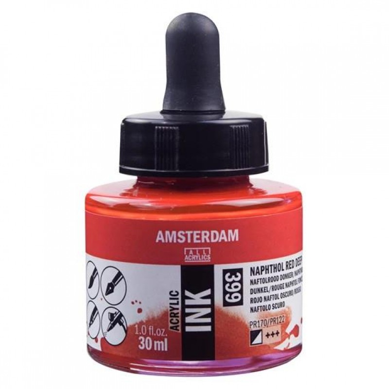 Amsterdam Acrylic Ink 30ml 399 Naphthol Red Deep
