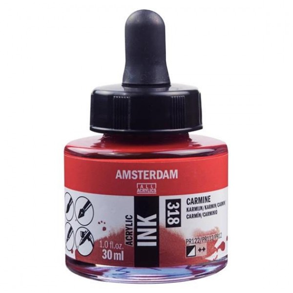 Amsterdam Acrylic Ink 30ml 318 Carmine Amsterdam Acrylic Ink 30ml 318 Carmine