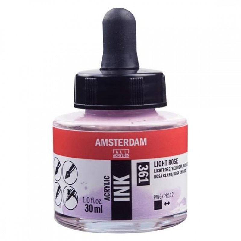 Amsterdam Acrylic Ink 30ml 361 Light Rose Amsterdam Acrylic Ink 30ml 361 Light Rose
