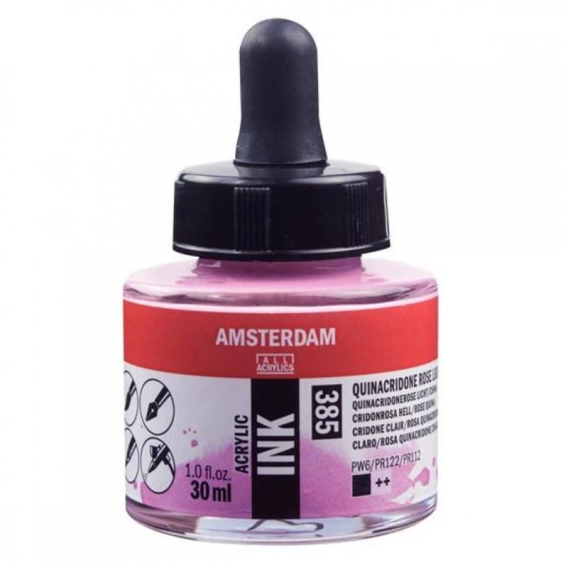 Amsterdam Acrylic Ink 30ml 385 Quinacridone Rose Light Amsterdam Acrylic Ink 30ml 385 Quinacridone Rose Light
