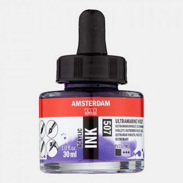 Amsterdam Acrylic Ink 30ml 507 Ultramarine  Violet Amsterdam Acrylic Ink 30ml 507 Ultramarine  Violet