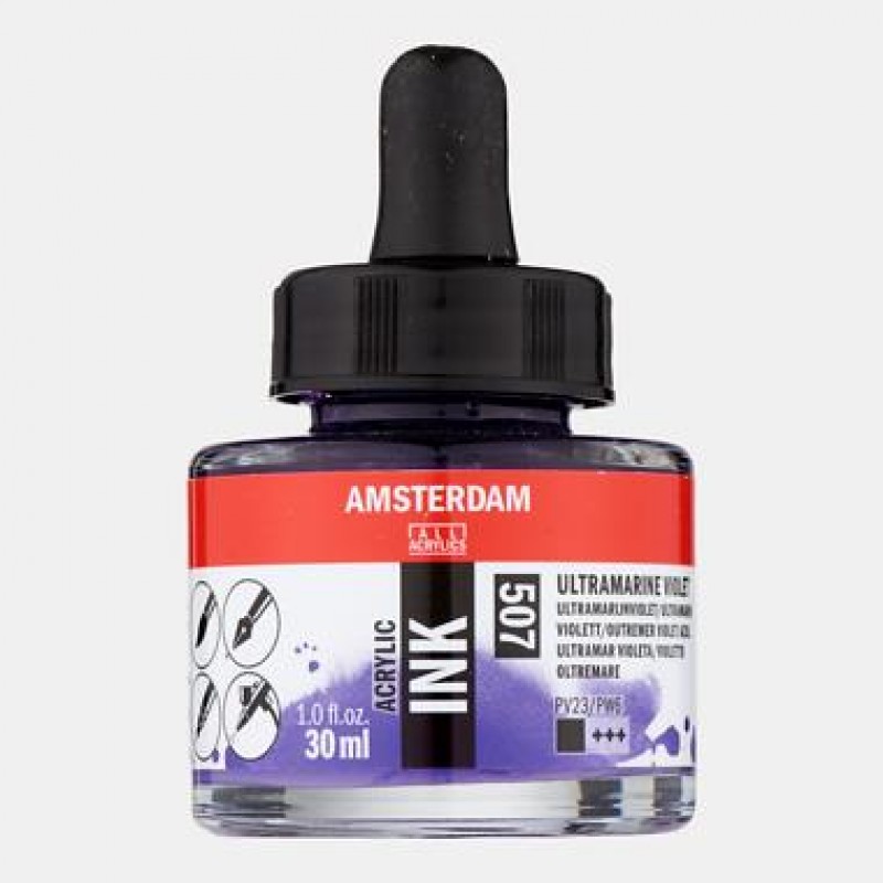 Amsterdam Acrylic Ink 30ml 507 Ultramarine Violet Amsterdam Acrylic Ink 30ml 507 Ultramarine Violet