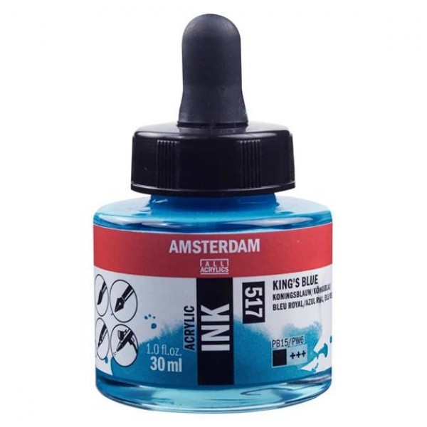 Amsterdam Acrylic Ink 30ml 517 Kings Blue Amsterdam Acrylic Ink 30ml 517 Kings Blue