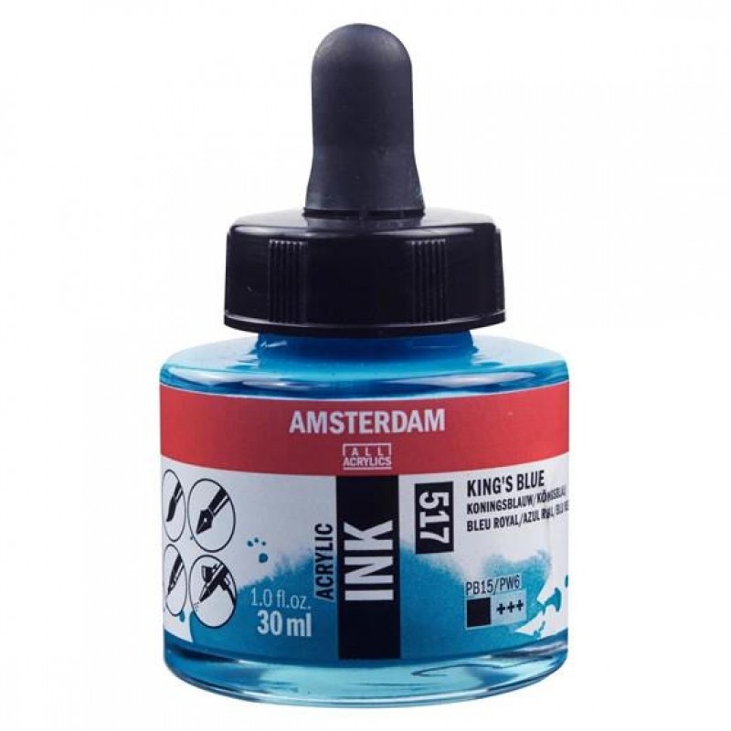 Amsterdam Acrylic Ink 30ml 517 Kings Blue Amsterdam Acrylic Ink 30ml 517 Kings Blue