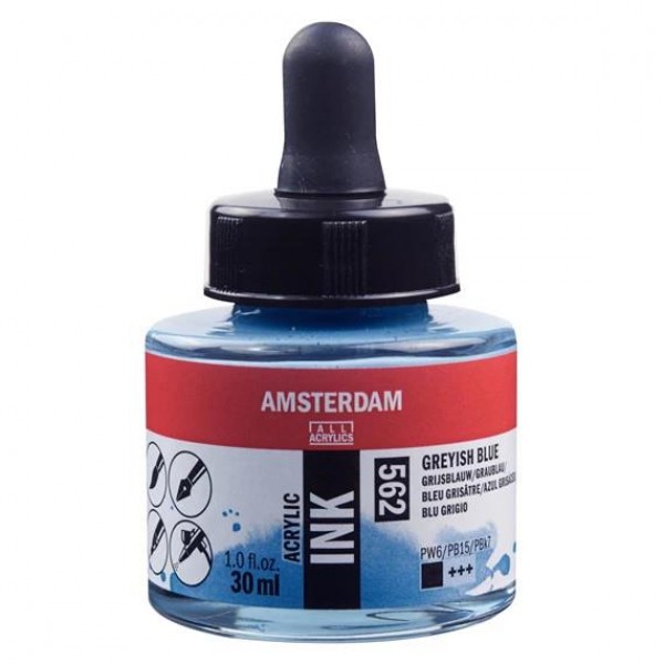 Amsterdam Acrylic Ink 30ml 562 Greyish Blue Amsterdam Acrylic Ink 30ml 562 Greyish Blue