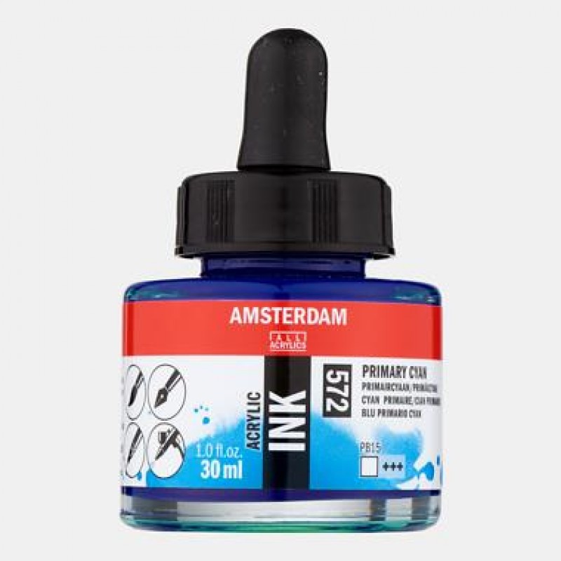 Amsterdam Acrylic Ink 30ml 572 Primary Cyan