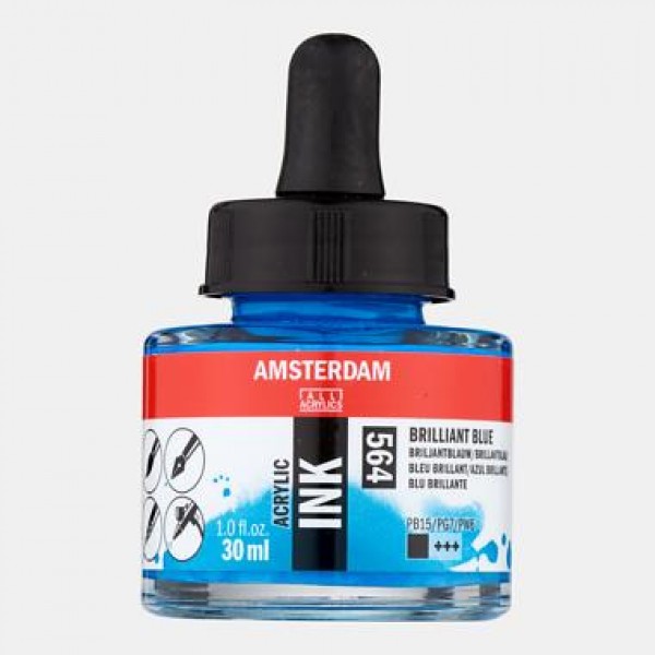 Amsterdam Acrylic Ink 30ml 564 Brilliant Blue Amsterdam Acrylic Ink 30ml 564 Brilliant Blue