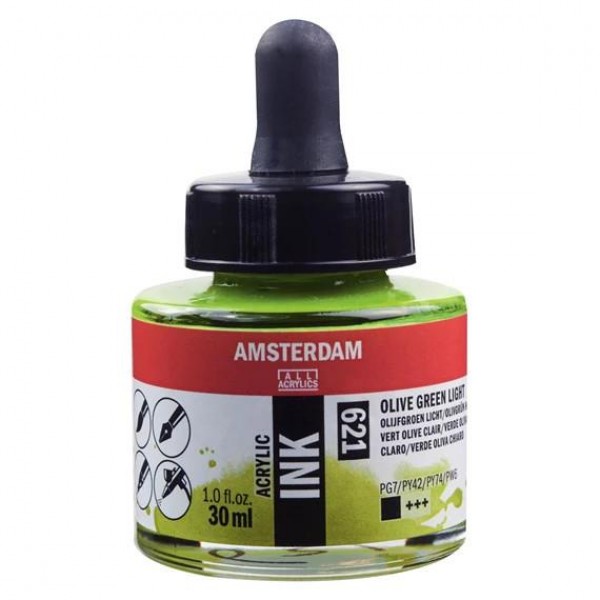 Amsterdam Acrylic Ink 30ml 621 Olive Green Light Amsterdam Acrylic Ink 30ml 621 Olive Green Light