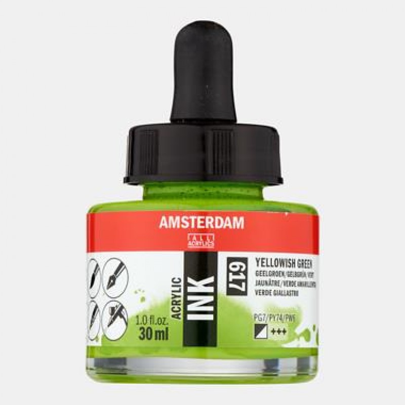 Amsterdam Acrylic Ink 30ml 617 Yellowish Green