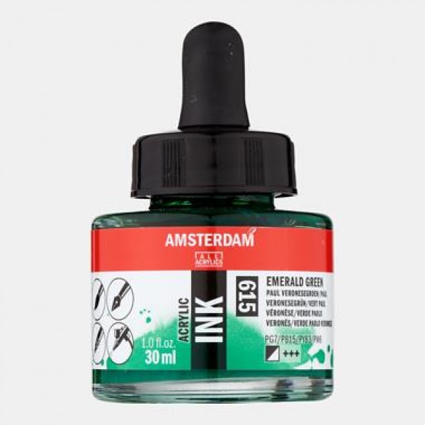 Amsterdam Acrylic Ink 30ml 615 Emerald Green Amsterdam Acrylic Ink 30ml 615 Emerald Green