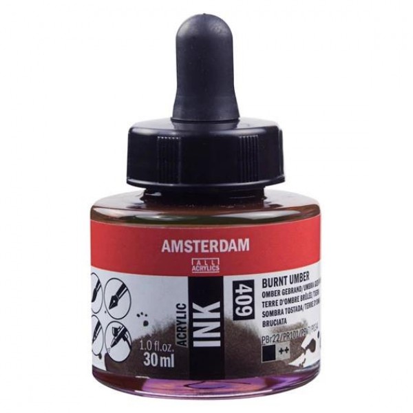 Amsterdam Acrylic Ink 30ml 409 Burnt Umber Amsterdam Acrylic Ink 30ml 409 Burnt Umber